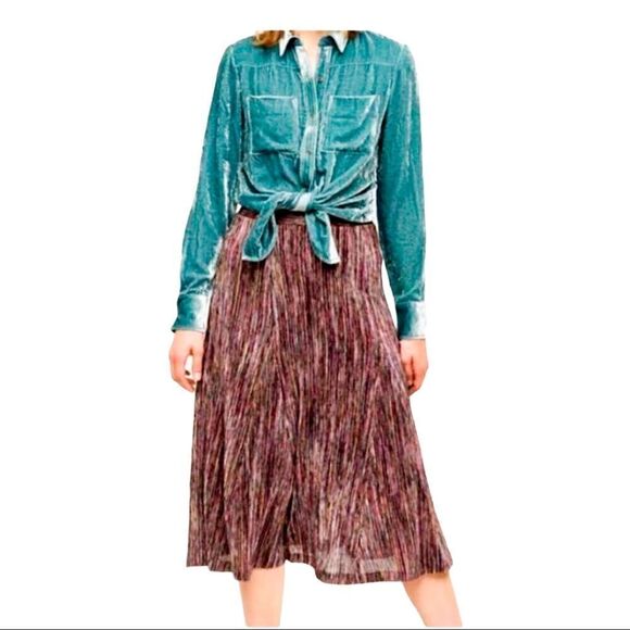 Maeve Wynne Rainbow Stretch Knit Midi Skrit